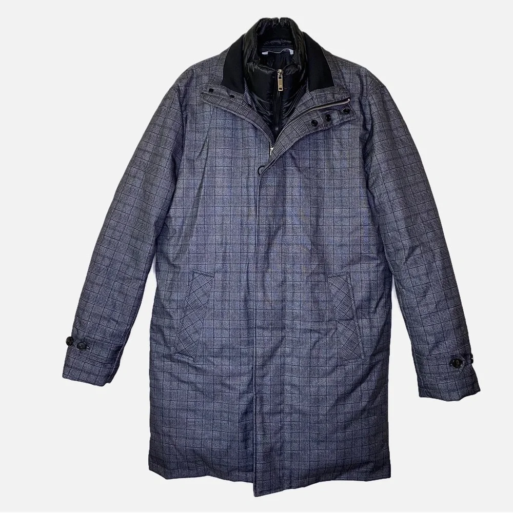 Zara Removable Collar Coat Plaid Size Large